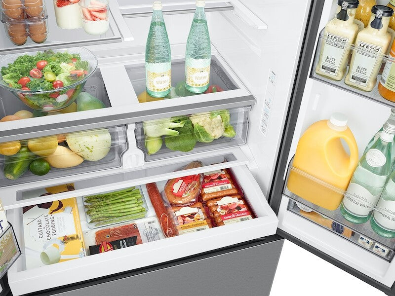 Samsung  26 cu. ft. Mega Capacity Counter Depth 3-Door French Door Refrigerator with External Water and Ice Dispenser in Stainless Steel - Stainless Steel (RF27CG5B10SRAA)