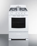 SUMMIT  24" Wide Gas Range - White (RG244WS)