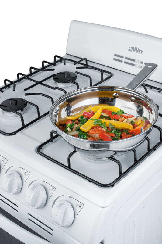 SUMMIT  24" Wide Gas Range - White (RG244WS)