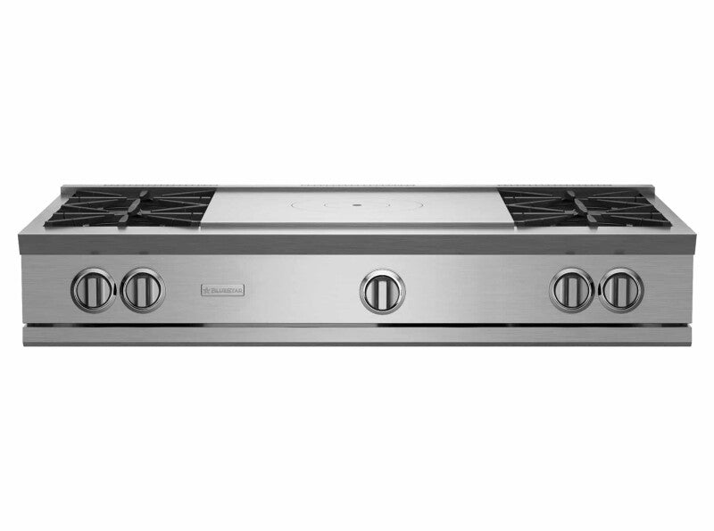 BLUESTAR  48″ RNB Rangetop with 24″ French Top - Stainless Steel (RGTNB484FTBV2)