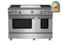 BLUESTAR  48″ Nova (RNB) Series Range with 24″ French Top - Stainless Steel (RNB484FTBV2)