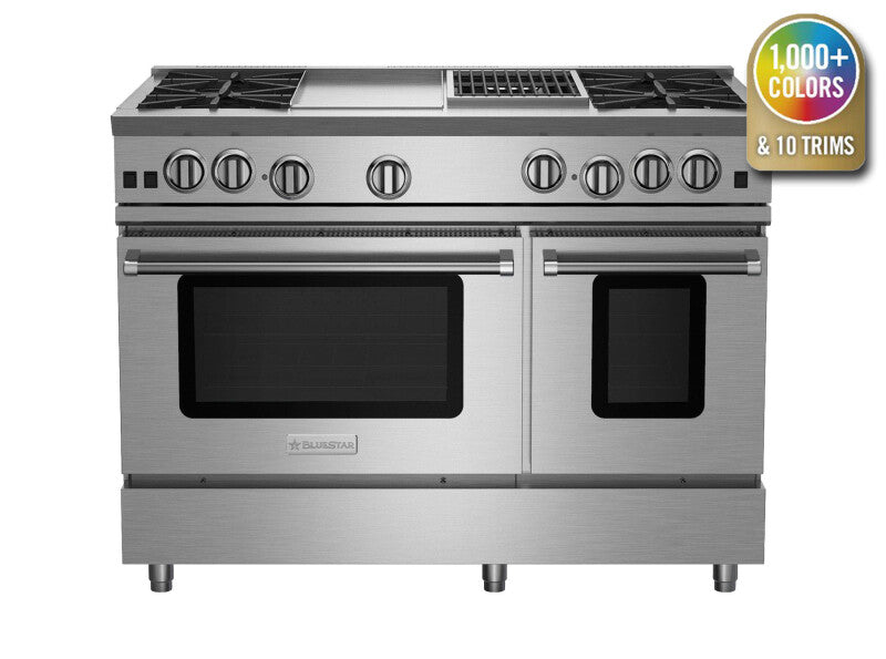 BLUESTAR  48″ Nova (RNB) Series Range with 12″ Griddle & Charbroiler - Stainless Steel (RNB484GCBV2)
