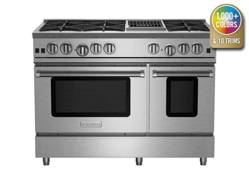 BLUESTAR  48″ Nova (RNB) Series Range with 12″ Charbroiler - Stainless Steel (RNB486CBV2)