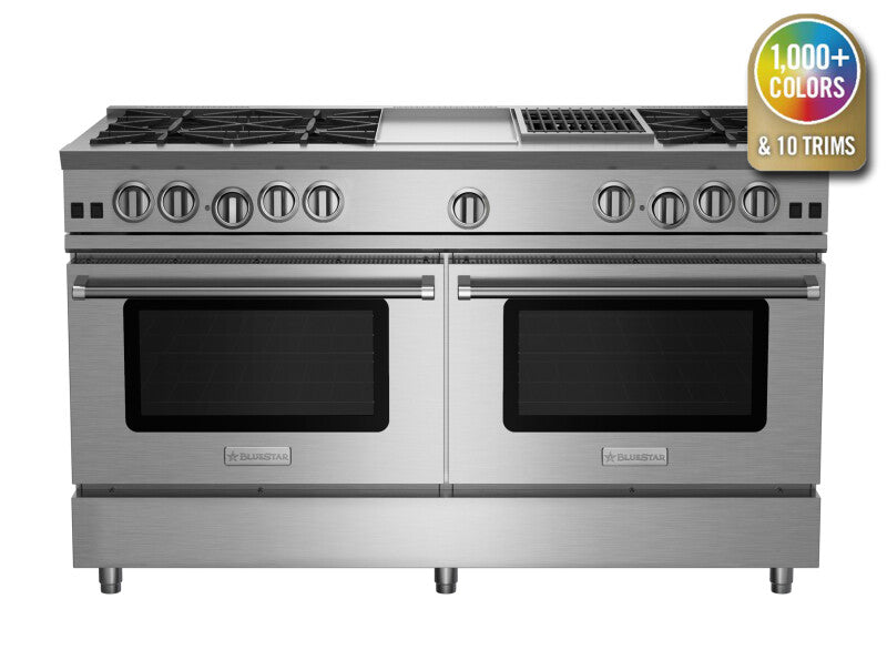 BLUESTAR  60″ Nova (RNB) Series Range with 12″ Griddle & Charbroiler - Stainless Steel (RNB606GCBV2)