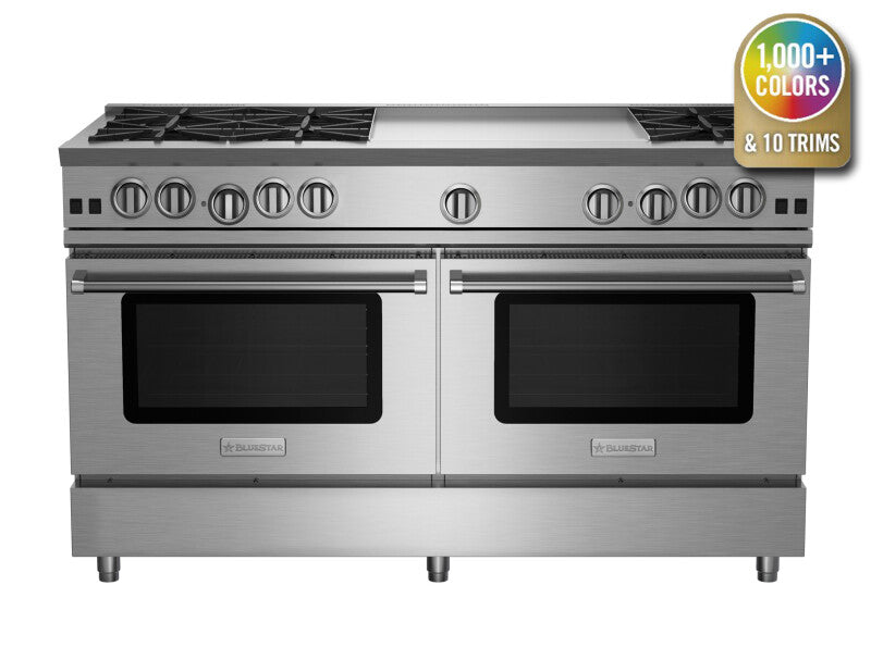 BLUESTAR  60″ Nova (RNB) Series Range with 24″ Griddle - Stainless Steel (RNB606GV2)