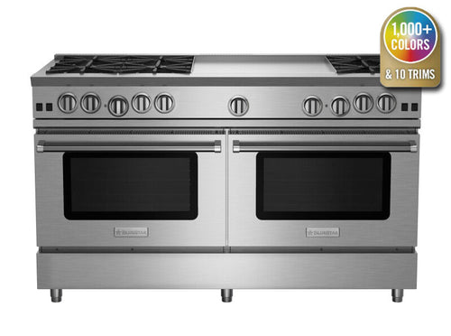 BLUESTAR  60″ Nova (RNB) Series Range with 24″ Griddle - Stainless Steel (RNB606GV2)