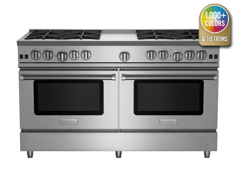 BLUESTAR  60″ Nova (RNB) Series Range with 12″ Griddle - Stainless Steel (RNB608GV2)