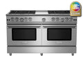 BLUESTAR  60″ Nova (RNB) Series Range with 12″ Griddle - Stainless Steel (RNB608GV2)