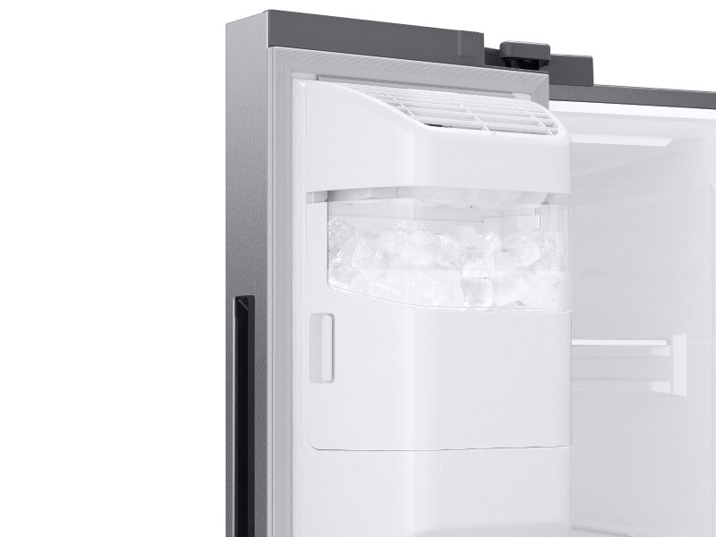Samsung  27.4 cu. ft. Large Capacity Side-by-Side Refrigerator in Stainless Steel - Fingerprint Resistant Stainless Steel (RS27T5200SRAA)