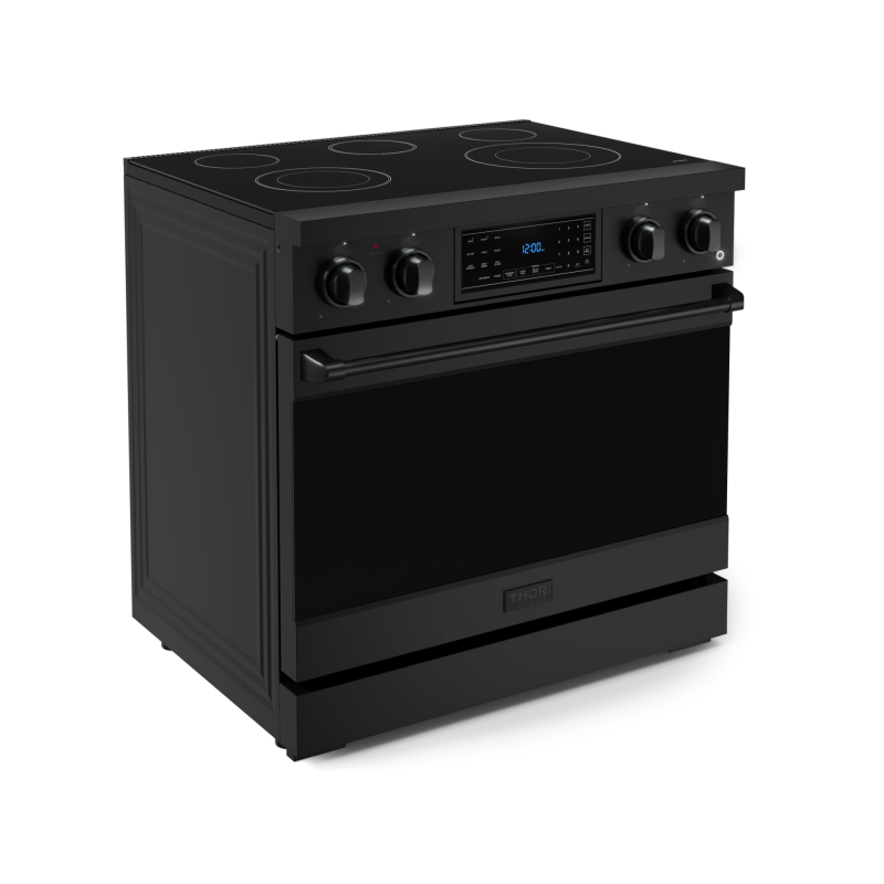 THOR KITCHEN  36 Inch Professional Electric Range With Tilt Panel Touch Control In Black Gordon Ramsay Series - Black (RSE36B)