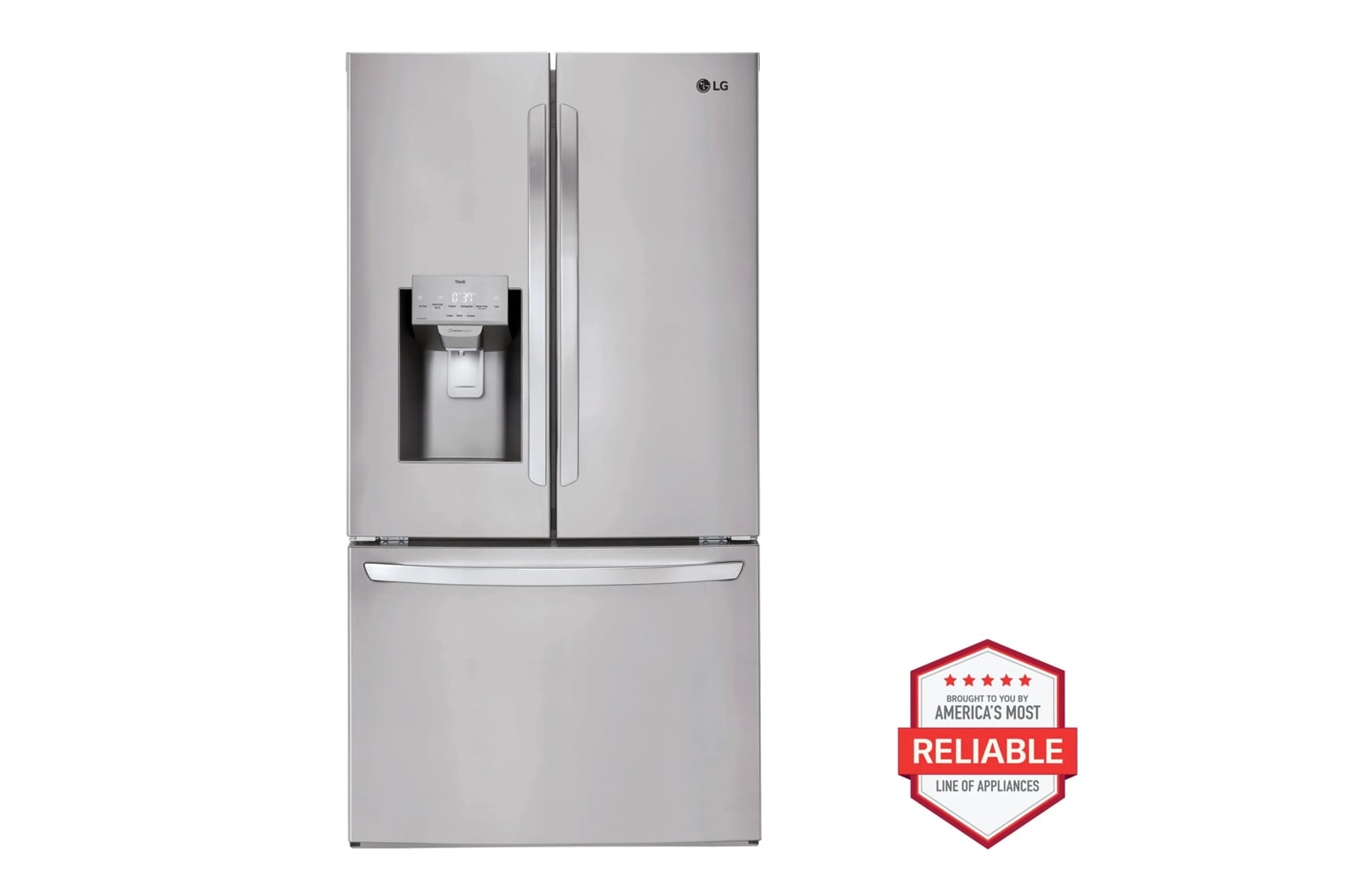 LG 28 cu. ft. 3 Door French Door, Standard Depth, Ice and Water with Single Ice Maker