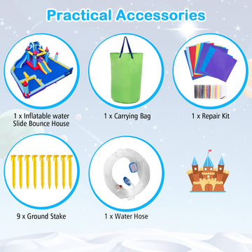 Costway Rocket Theme Inflatable Water Slide Park 58971342 New