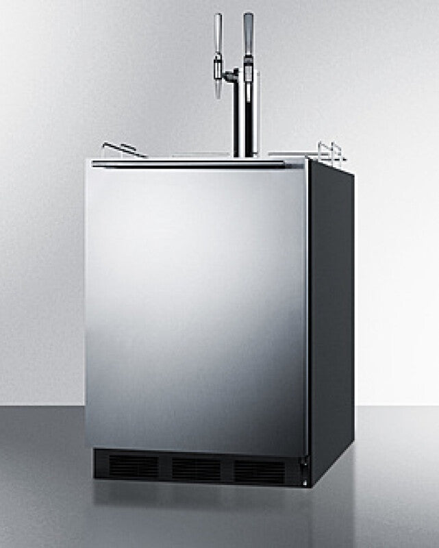Summit  24" Wide Built-In Nitro Coffee Kegerator, ADA Compliant - Stainless Steel/Black (SBC58BLBIADANCFTWIN)