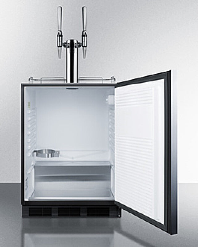 Summit  24" Wide Built-In Nitro Coffee Kegerator, ADA Compliant - Stainless Steel/Black (SBC58BLBIADANCFTWIN)
