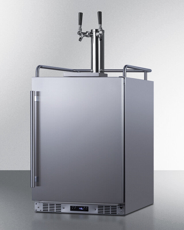 SUMMIT  24" Wide Built-In Outdoor Beer Kegerator - Stainless Steel (SBC683OSTWIN)