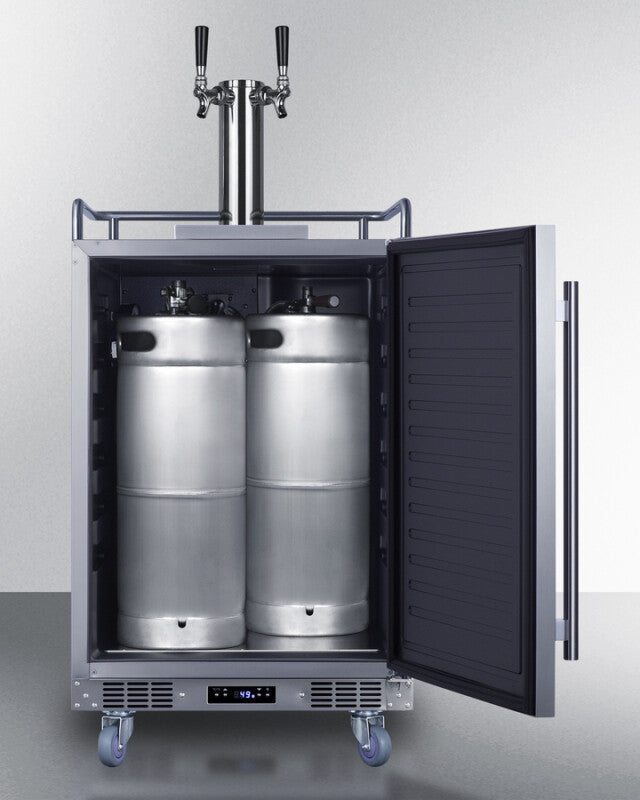 SUMMIT  24" Wide Built-In Outdoor Beer Kegerator - Stainless Steel (SBC683OSTWIN)