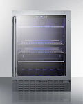 SUMMIT  24" Wide Built-In Beverage Cooler - Black (SCR2466B)
