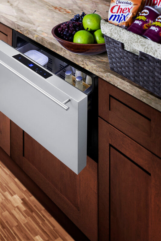 SUMMIT  24" Wide Built-In Drawer Refrigerator - Black (SDR24)