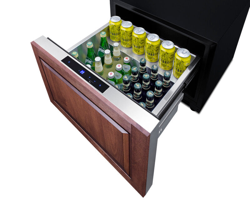 SUMMIT  24" Wide Built-In Drawer Refrigerator - Black (SDR24)