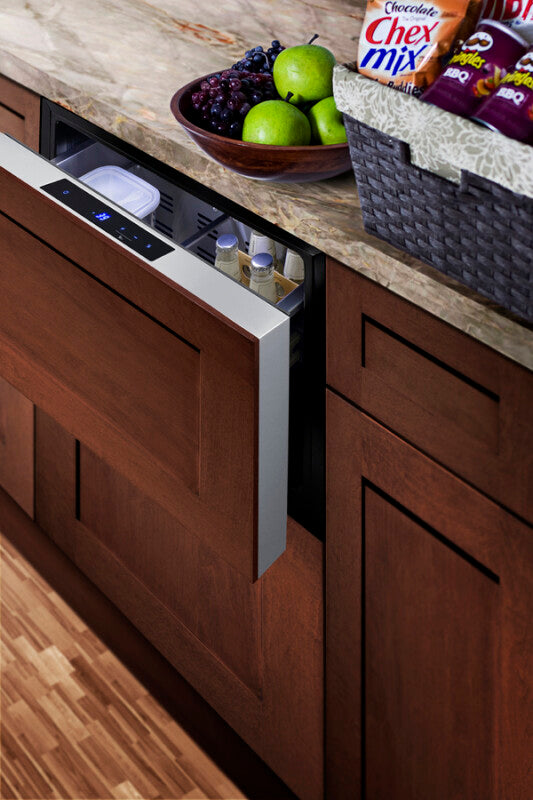SUMMIT  24" Wide Built-In Drawer Refrigerator - Black (SDR24)