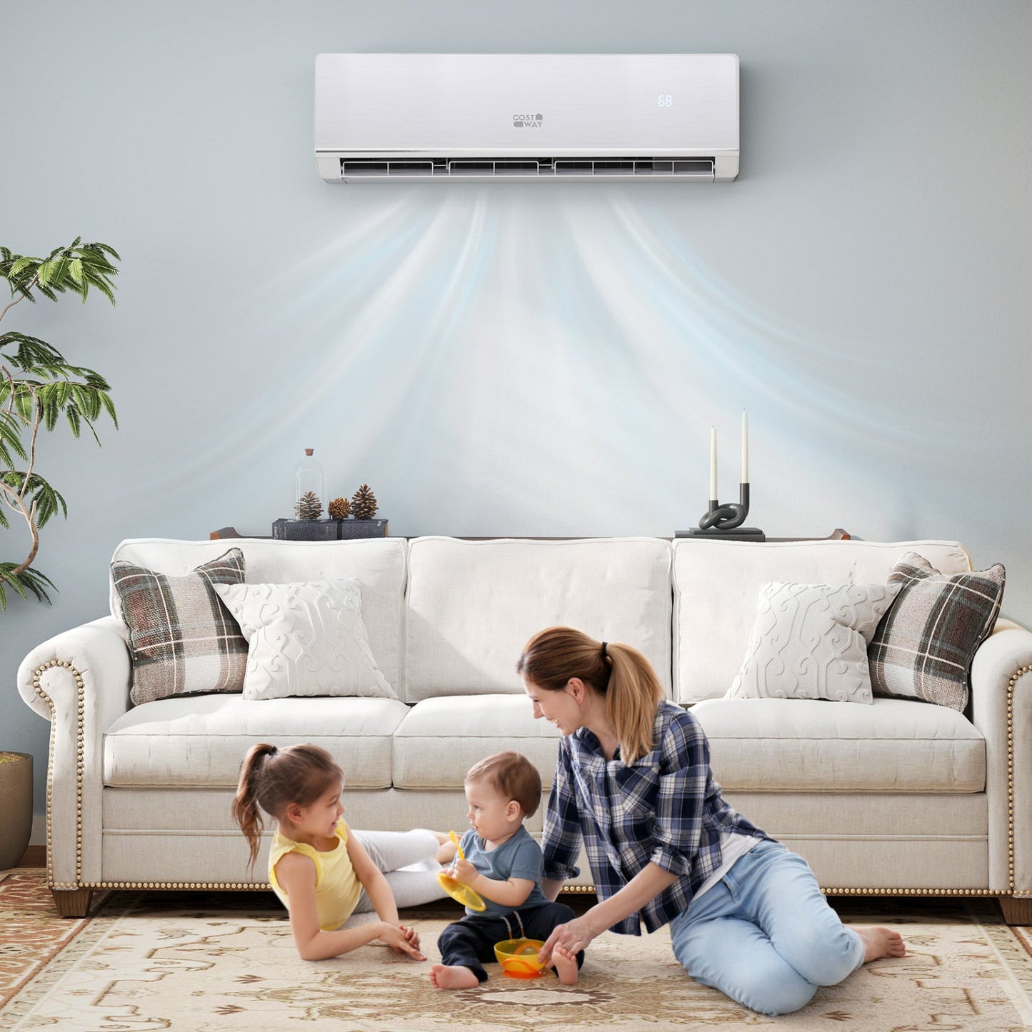Costway 18,000 BTU 25 SEER2 208-230V Mini Split AC with Bracket 43983621 New