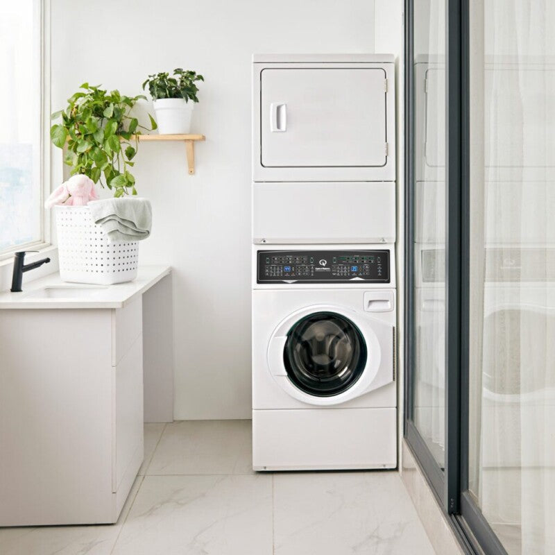 Speed Queen  SF7 Stacked White Washer ? Gas Dryer with Pet Plus - White (SF7007WG)