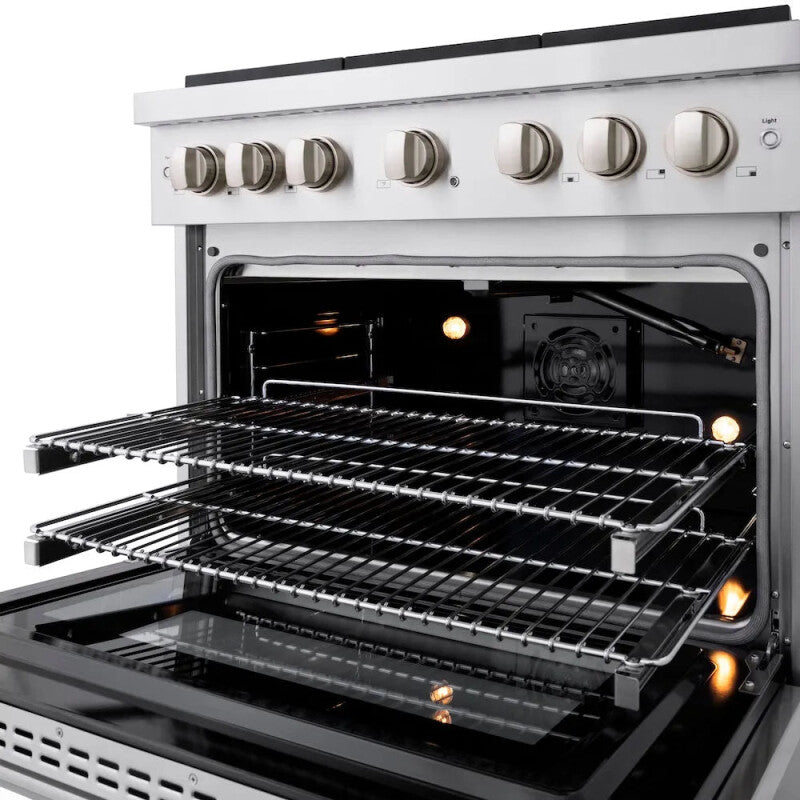 ZLINE  36 In. 5.2 Cu. Ft. Paramount Gas Range With 6 Burner Cooktop And Convection Gas Oven In Stainless Steel - Stainless Steel (SGR36)