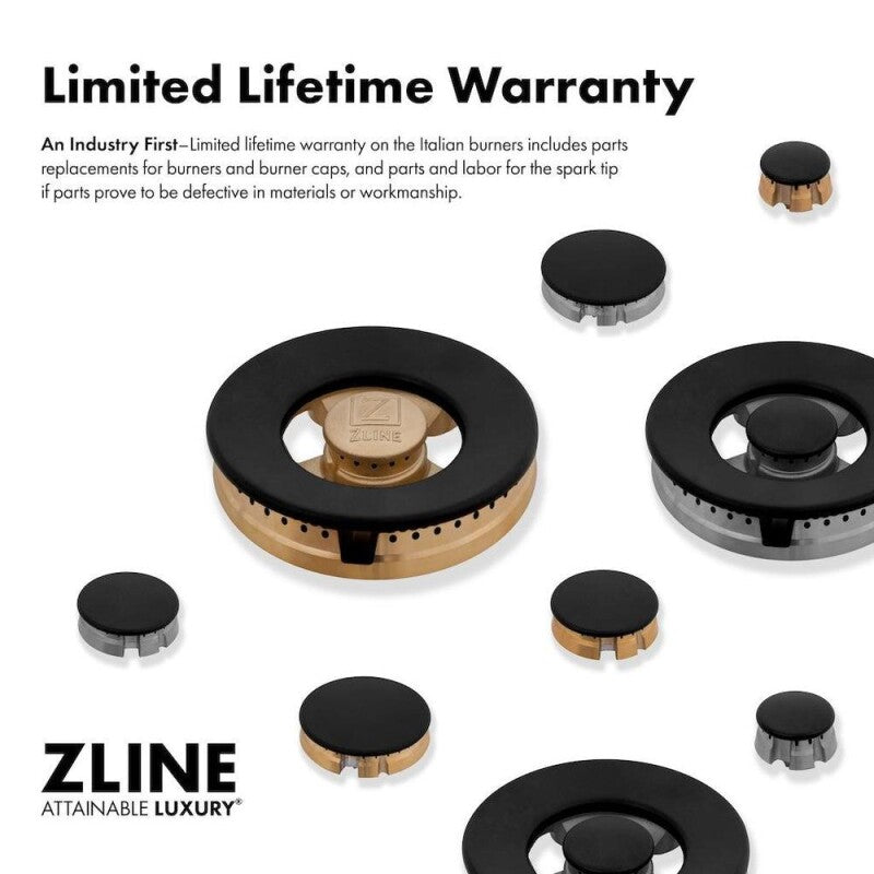 ZLINE  Autograph Edition 36 In. 5.2 Cu. Ft. Paramount Gas Range With 6 Burner Cooktop And Convection Gas Oven In Black Stainless Steel And Champagne Bronze Accents - Black Stainless Steel (SGRBZ36CB)