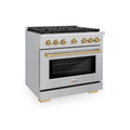 ZLINE  Autograph Edition 36 In. 5.2 Cu. Ft. Paramount Gas Range With 6 Burner Cooktop And Convection Gas Oven In Stainless Steel And Champagne Bronze Accents - Stainless Steel (SGRZ36CB)