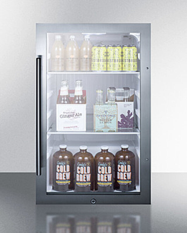 SUMMIT  Shallow Depth Indoor/Outdoor Beverage Cooler, ADA Compliant - Black (SPR489OSADA)