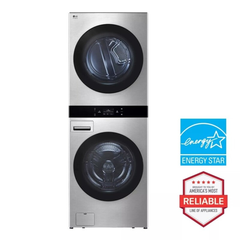 LG Studio  Washtower™ Smart Front Load 5.0 Cu. Ft. Washer And 7.4 Cu. Ft. Gas Dryer With Center Control® - Noble Steel (SWWG50N3)