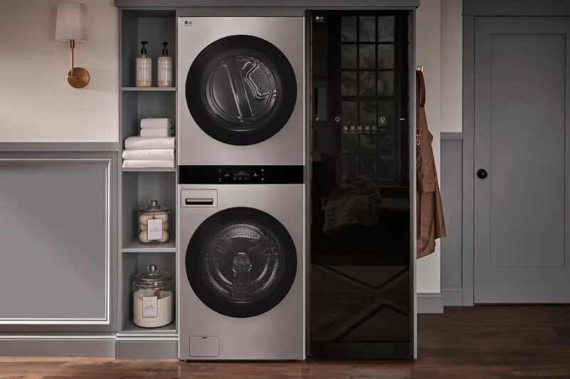LG Studio  Washtower™ Smart Front Load 5.0 Cu. Ft. Washer And 7.4 Cu. Ft. Gas Dryer With Center Control® - Noble Steel (SWWG50N3)