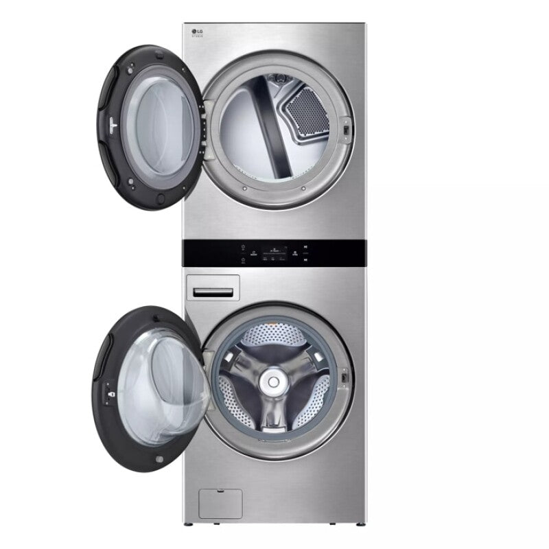 LG Studio  Washtower™ Smart Front Load 5.0 Cu. Ft. Washer And 7.4 Cu. Ft. Gas Dryer With Center Control® - Noble Steel (SWWG50N3)
