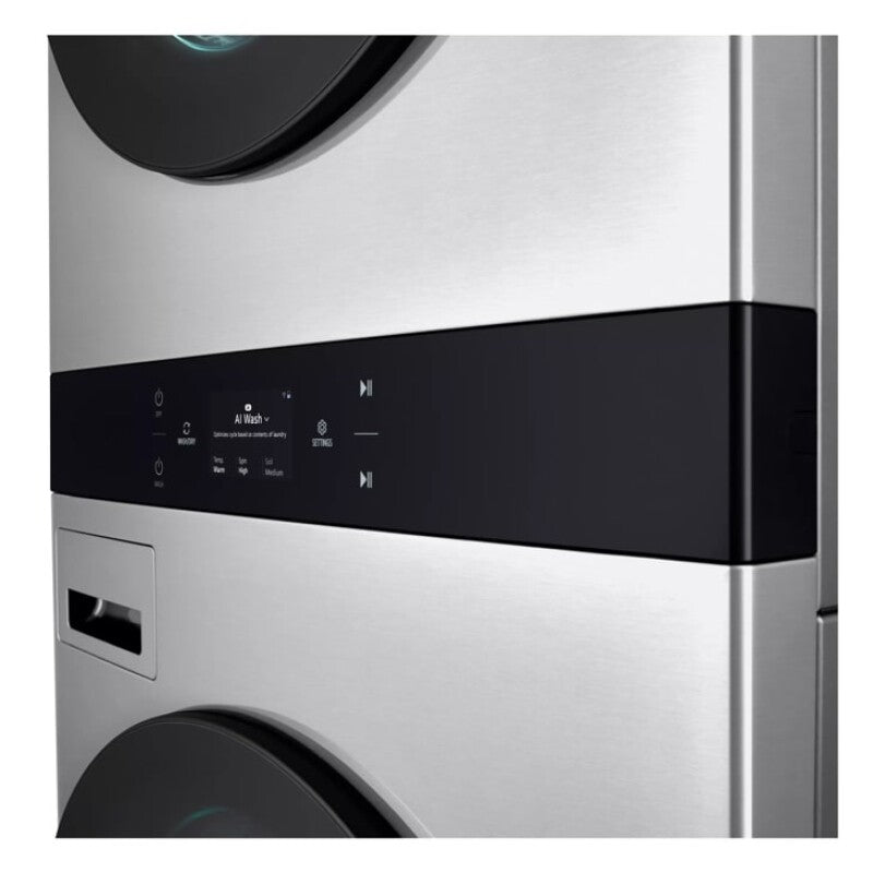 LG Studio  Washtower™ Smart Front Load 5.0 Cu. Ft. Washer And 7.4 Cu. Ft. Gas Dryer With Center Control® - Noble Steel (SWWG50N3)