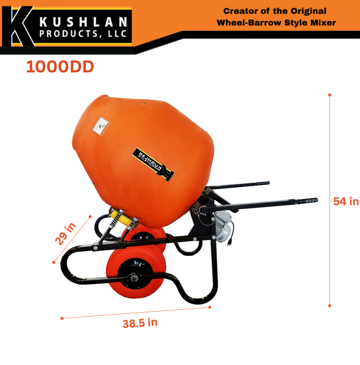 Kushlan 1000 Direct Drive Mixer 10 Cu. Ft. Drum 1.5 HP 1000DD-WB New