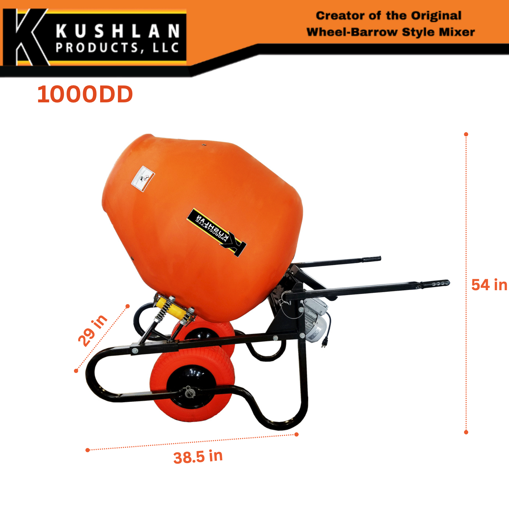 Kushlan 1000 Direct Drive Mixer 10 Cu. Ft. Drum 1.5 HP 1000DD-WB New