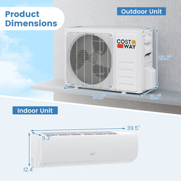 Costway EchoCool 23000 BTU Mini Split Air Conditioner Heat Pump 208/230V 76651384 New