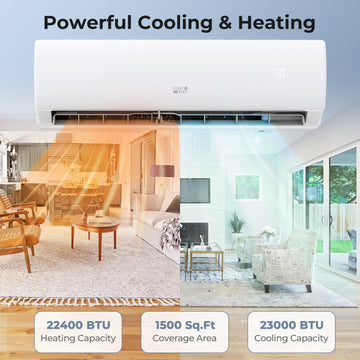 Costway EchoCool 23000 BTU Mini Split Air Conditioner Heat Pump 208/230V 76651384 New