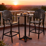 Costway Set of 4 Outdoor Cast Aluminum Bar Stools 25.5" Counter Height 44134614 New