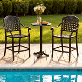 Costway Set of 4 Outdoor Cast Aluminum Bar Stools 25.5" Counter Height 44134614 New