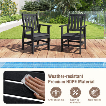 Costway Set of 4 Patio Dining Chairs Wide Armrests 198734526 New