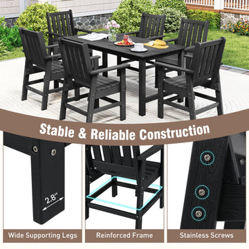 Costway Set of 4 Patio Dining Chairs Wide Armrests 198734526 New