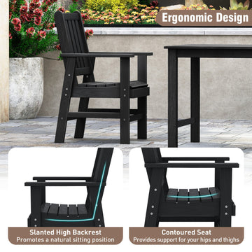 Costway Set of 4 Patio Dining Chairs Wide Armrests 198734526 New