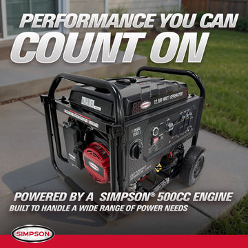 Simpson SF1012 Generator 10,000/12,500W Dual Fuel Gas Propane Electric Start CO Sensor New