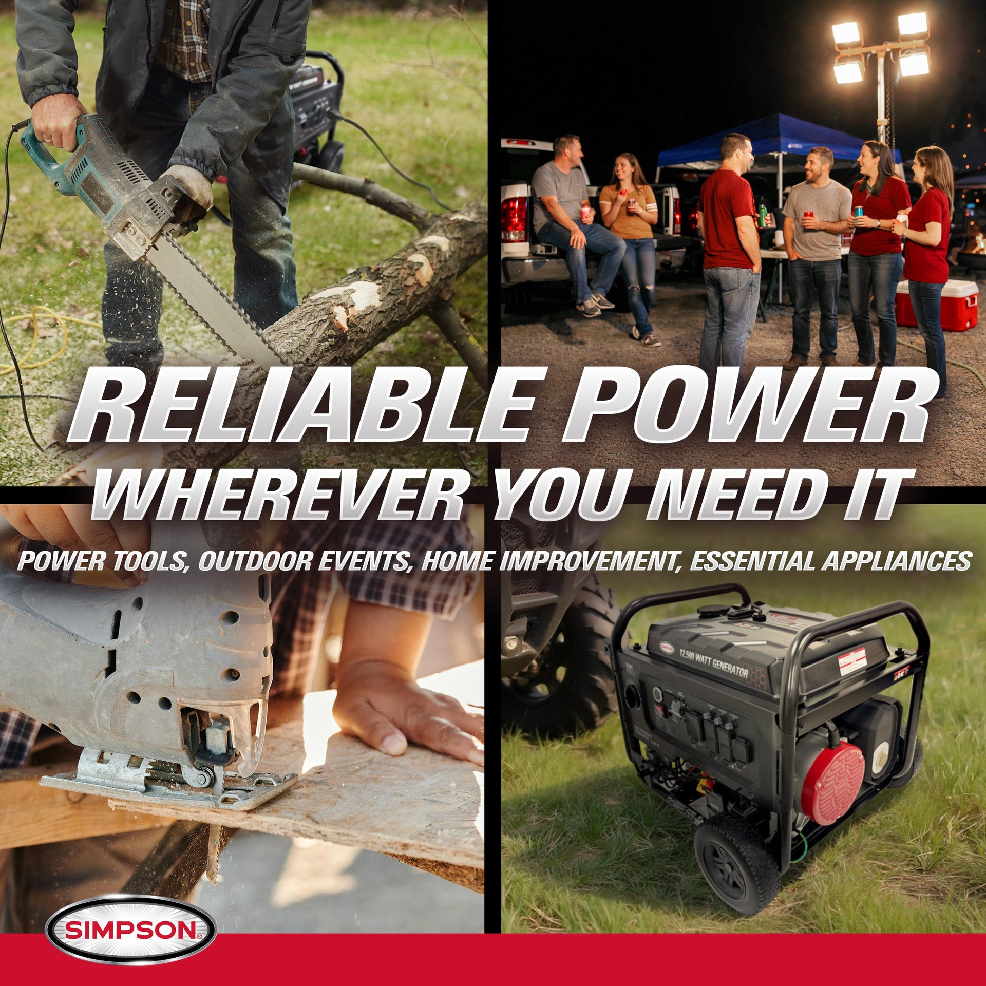 Simpson SF1012 Generator 10,000/12,500W Dual Fuel Gas Propane Electric Start CO Sensor New