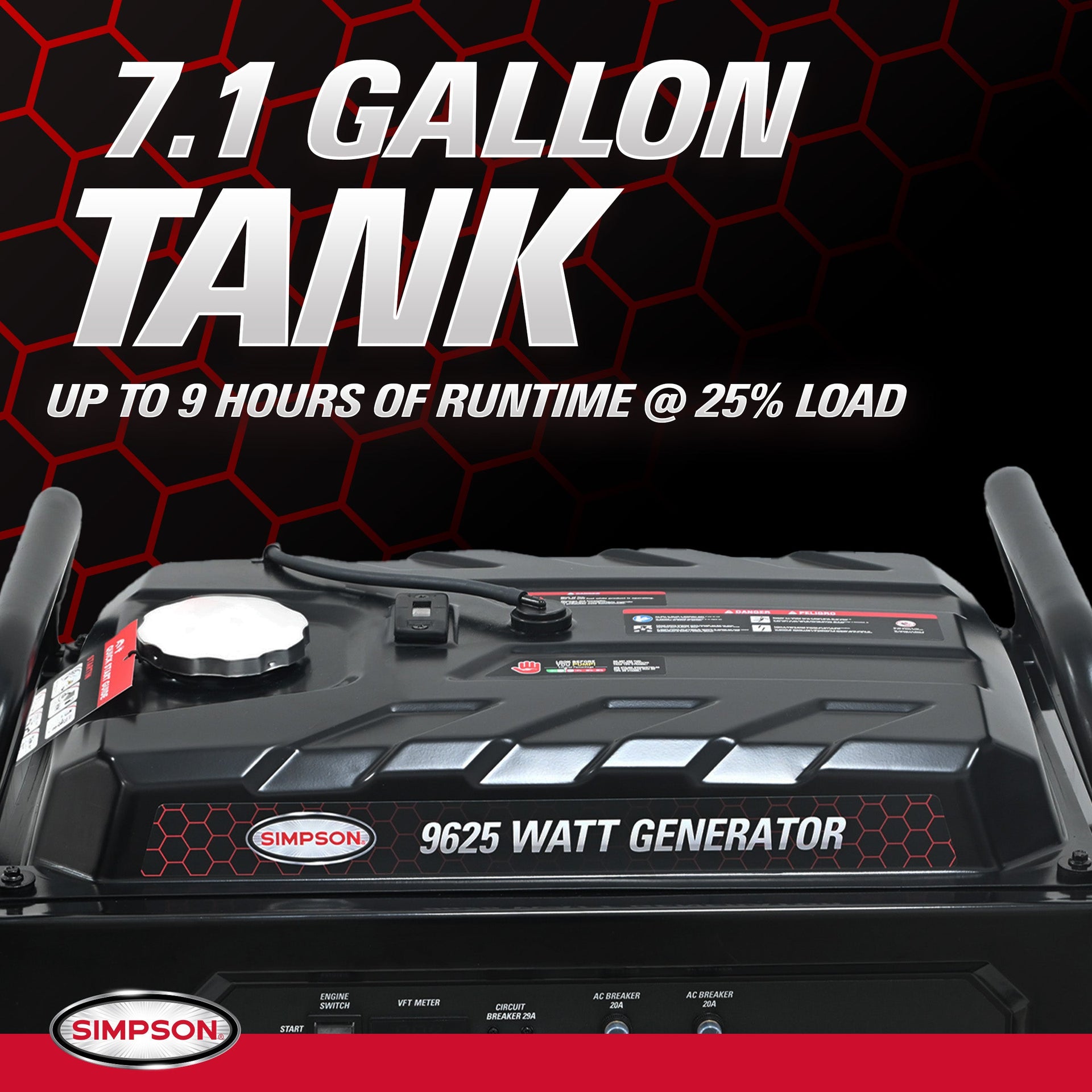 Simpson SF7796 Generator 7700/9625W Gasoline Portable Electric Start CO Sensor New