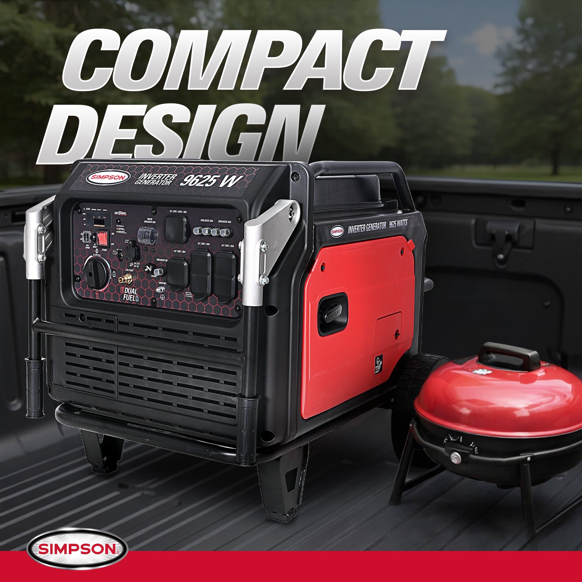 Simpson SGS7796 Generator 7700/9625W Inverter Dual Fuel Gas Propane Electric Start CO Sensor New