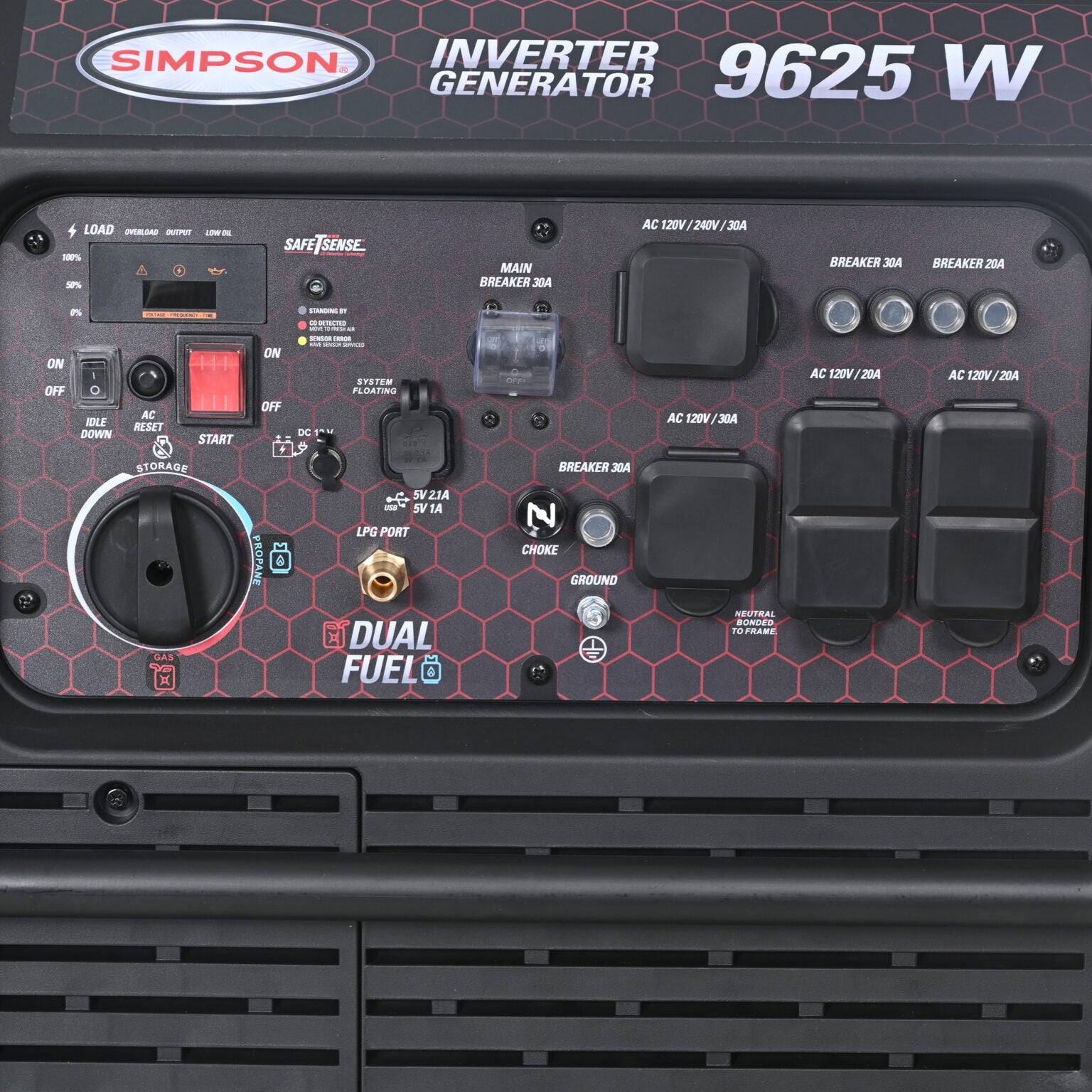 Simpson SGS7796 Generator 7700/9625W Inverter Dual Fuel Gas Propane Electric Start CO Sensor New