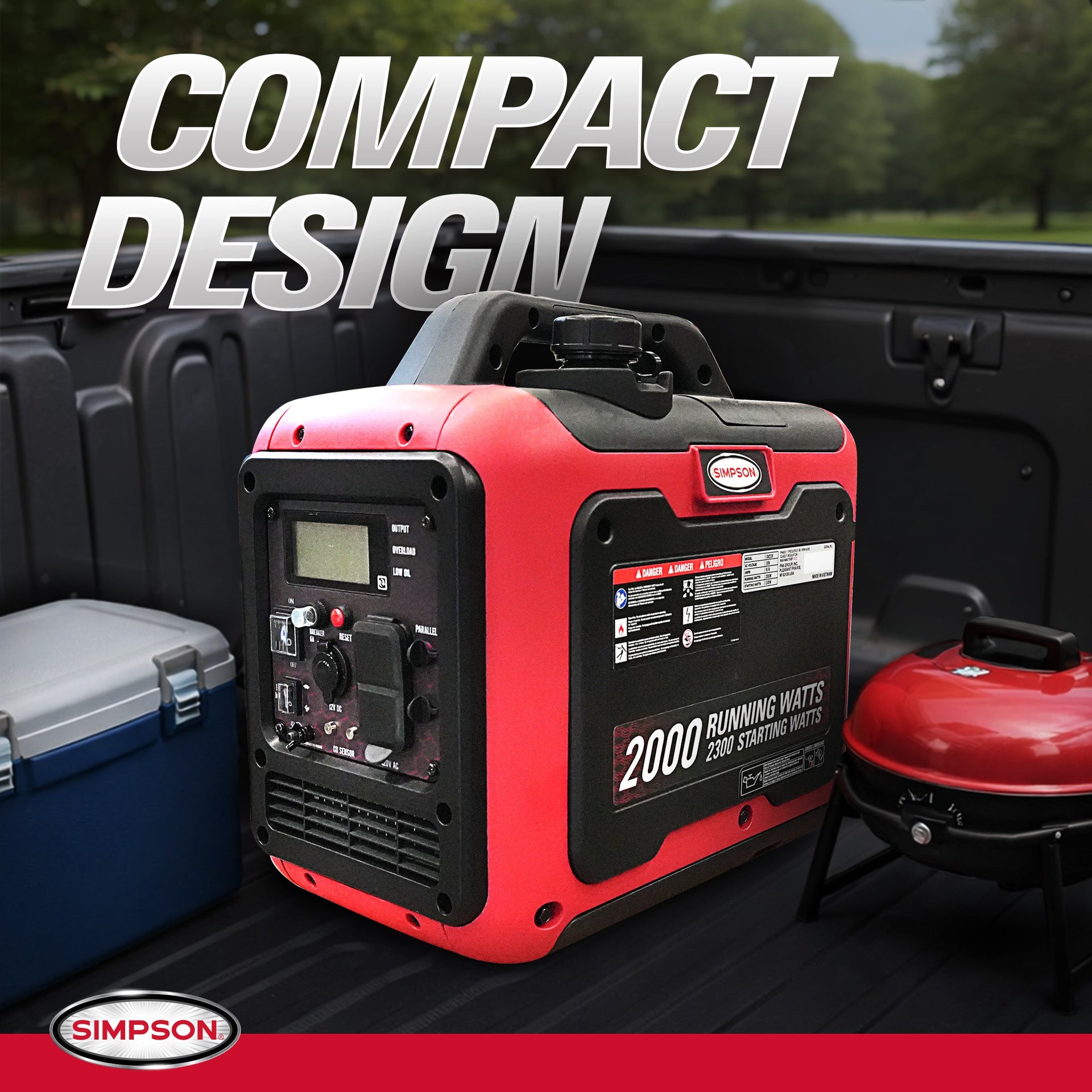 Simpson SIG2320 Generator 2000/2300W Inverter Gasoline CRX Engine CO Sensor New