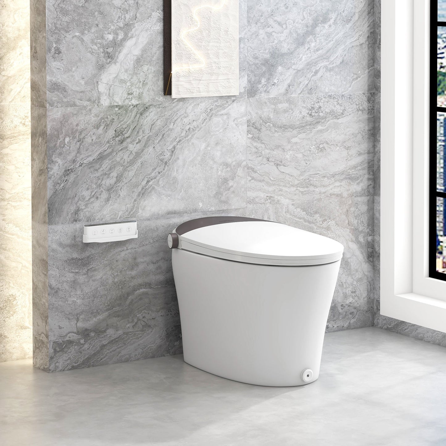 Costway Elongated Smart Toilet Bidet 1.16 GPF Auto Open Lid Heated Seat New